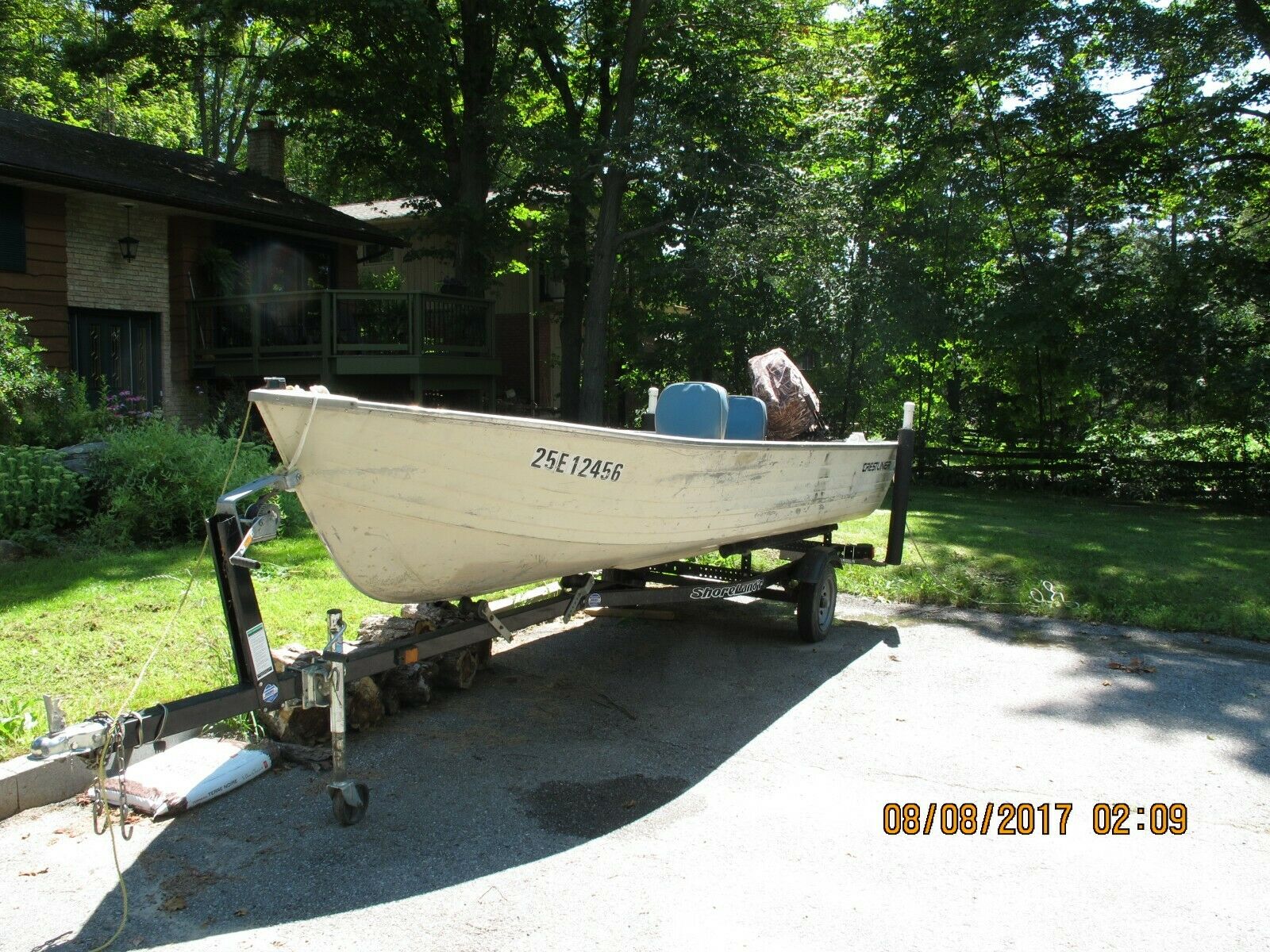 16 Foot Aluminum Boat, Trailer, Barely Used 25 Hp Motor Ontario Canada ...